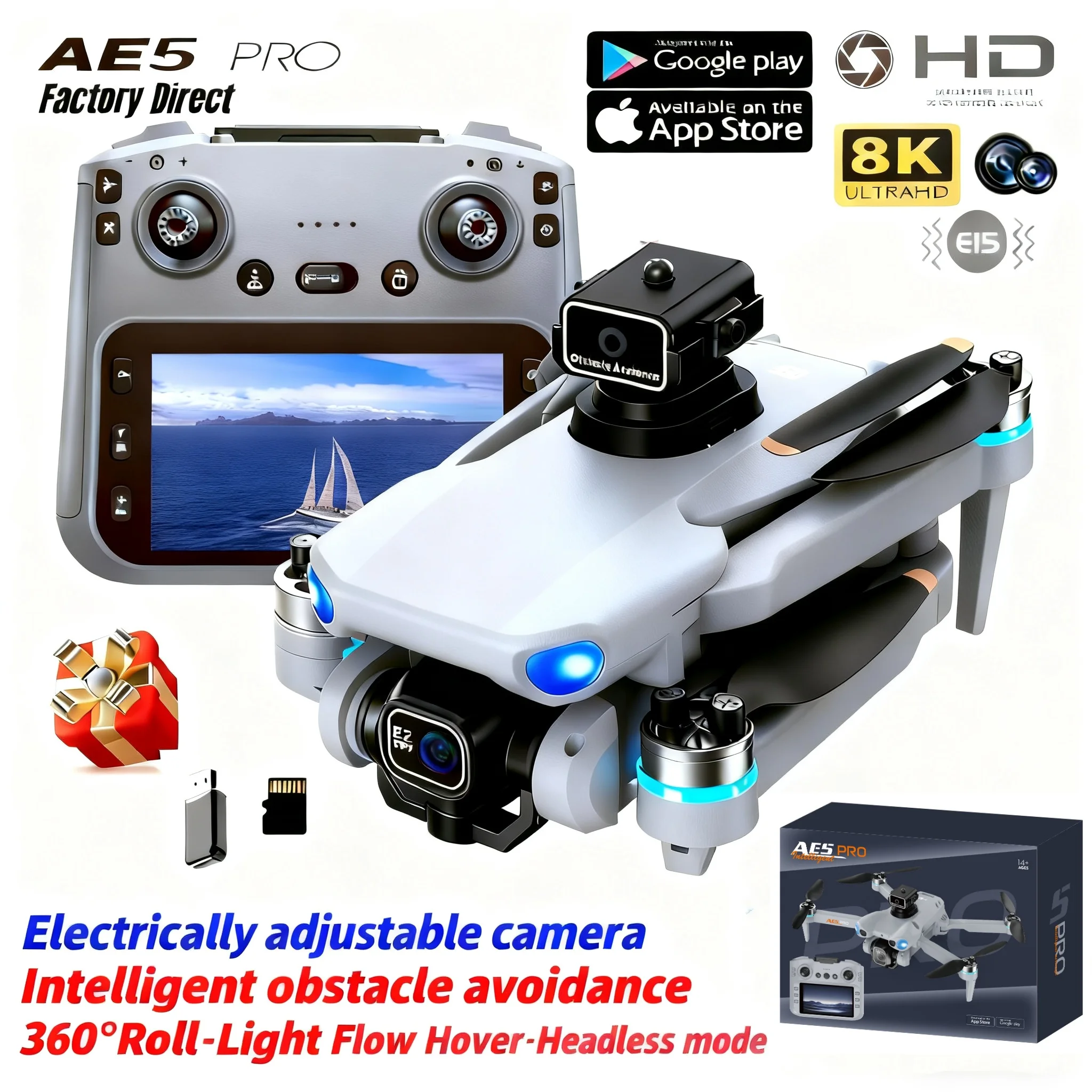 Drone Without Rc - AE5 프로 드론 8K HD 4.5인치
