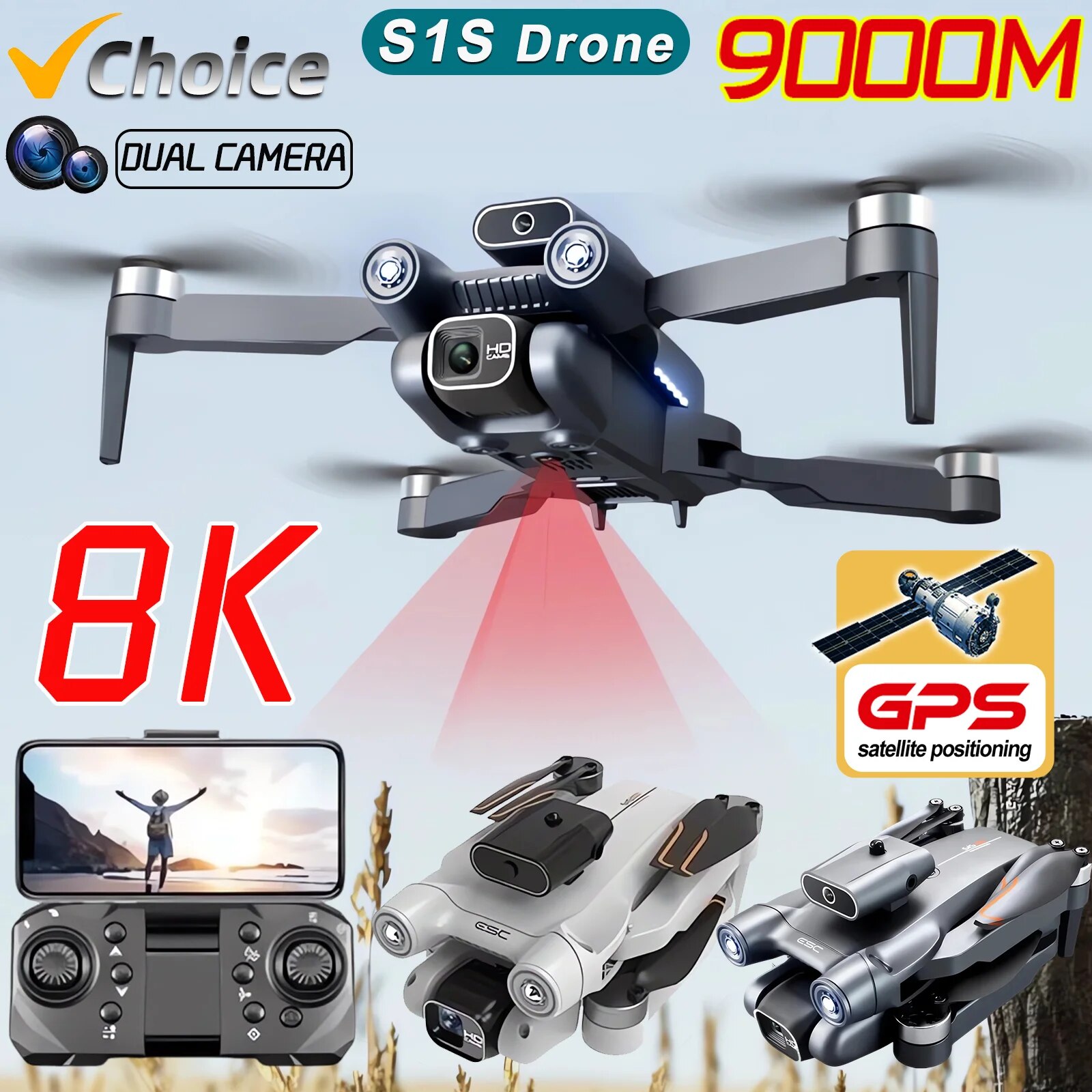 S1S 드론 5G 와이파이 4K 전문 8K HD 카메라 - Drone Rc S1S 리뷰 및 가격